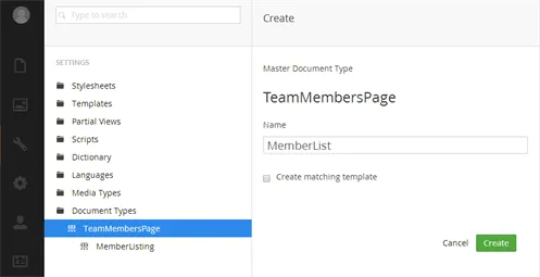 Create new document type 'MemberList'