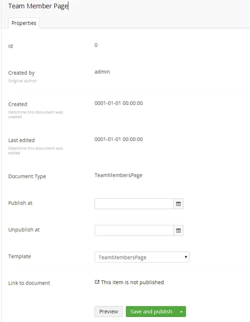 Save 'Team Member Page'