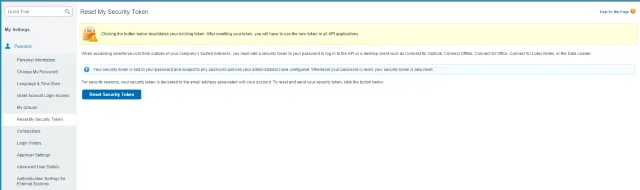 Salesforce > Security Token
