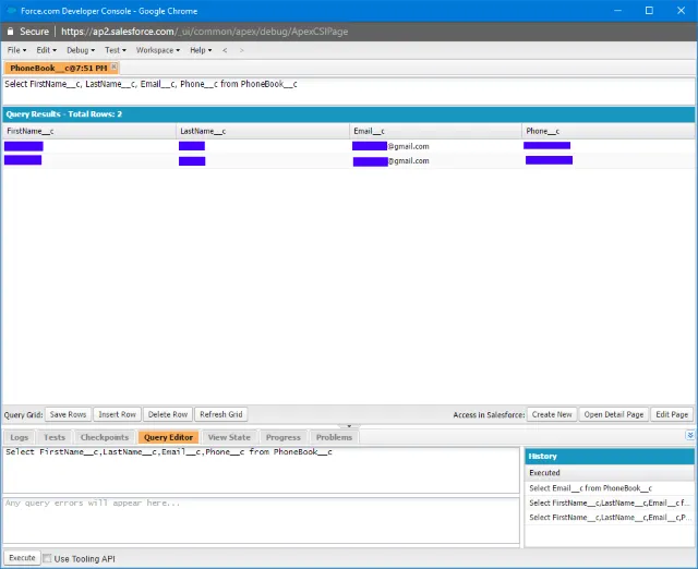 Salesforce - Developer Console
