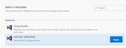 Add new Build Definition
